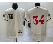 Men's Texas Rangers #34 Nolan Ryan Cream 2023 City Connect Flex Base Stitched Jersey