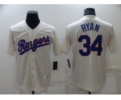 Men's Texas Rangers #34 Nolan Ryan Cream Cooperstown Collection Cool Base Stitched Nike Jersey