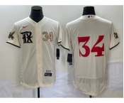 Men's Texas Rangers #34 Nolan Ryan Number Cream 2023 City Connect Flex Base Stitched Jersey