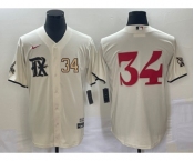 Men's Texas Rangers #34 Nolan Ryan Number Cream 2023 City Connect Stitched Baseball Jersey