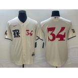 Men's Texas Rangers #34 Nolan Ryan Number Cream 2023 City Connect Stitched Baseball Jerseys