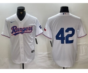 Men's Texas Rangers #42 Jackie Robinson White Cool Base Stitched Baseball Jersey