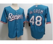 Men's Texas Rangers #48 Jacob deGrom Light Blue With Patch Cool Base Stitched Baseball Jersey