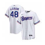 Men's Texas Rangers #48 Jacob deGrom White Cool Base Stitched Baseball Jersey