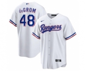 Men's Texas Rangers #48 Jacob deGrom White Cool Base Stitched Baseball Jersey