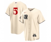 Men's Texas Rangers #5 Corey Seager Cream 2023 City Connect Cool Base Stitched Baseball Jersey