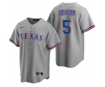 Men's Texas Rangers #5 Corey Seager Gray Cool Base Stitched Baseball Jersey