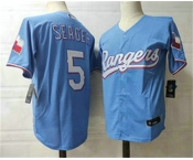 Men's Texas Rangers #5 Corey Seager Light Blue Stitched MLB Cool Base Nike Jersey