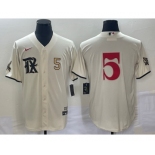 Men's Texas Rangers #5 Corey Seager Number Cream 2023 City Connect Stitched Baseball Jersey