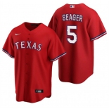 Men's Texas Rangers #5 Corey Seager Red Cool Base Stitched Baseball Jersey