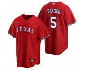 Men's Texas Rangers #5 Corey Seager Red Cool Base Stitched Baseball Jersey