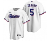 Men's Texas Rangers #5 Corey Seager White Cool Base Stitched Baseball Jersey