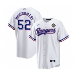 Men's Texas Rangers #52 Jordan Montgomery White 2023 World Series Stitched Baseball Jersey