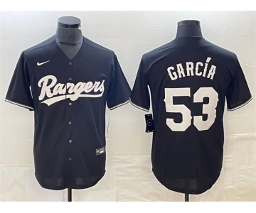 Men's Texas Rangers #53 Adolis García Black Cool Base Stitched Baseball Jersey