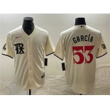 Men's Texas Rangers #53 Adolis García Cream City Connect Cool Base Stitched Baseball Jersey