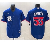 Men's Texas Rangers #53 Adolis García Royal City Connect Stitched Baseball Jersey