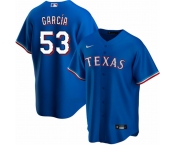 Men's Texas Rangers #53 Adolis Garcia Blue Cool Base Stitched Baseball Jersey