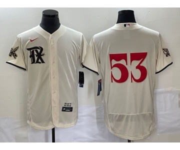 Men's Texas Rangers #53 Adolis Garcia Cream 2023 City Connect Flex Base Stitched Jersey