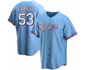 Men's Texas Rangers #53 Adolis Garcia Light Blue Cool Base Stitched Baseball Jersey