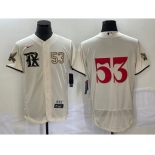 Men's Texas Rangers #53 Adolis Garcia Number Cream 2023 City Connect Flex Base Stitched Jersey