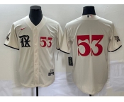 Men's Texas Rangers #53 Adolis Garcia Number Cream 2023 City Connect Stitched Baseball Jerseys