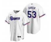 Men's Texas Rangers #53 Adolis Garcia White Cool Base Stitched Baseball Jersey