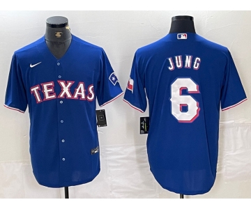 Men's Texas Rangers #6 Josh Jung Blue Stitched MLB Cool Base Nike Jersey