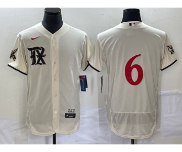 Men's Texas Rangers #6 Josh Jung Cream 2023 City Connect Flex Base Stitched Baseball Jersey