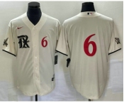 Men's Texas Rangers #6 Josh Jung Number Cream 2023 City Connect Cool Base Stitched Baseball Jersey