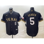 Men's Texas Rangers #6 Josh Jung Number Light Blue Team Logo Cool Base Jersey