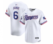 Men's Texas Rangers #6 Josh Jung White 2023 World Series Champions Stitched Baseball Jersey