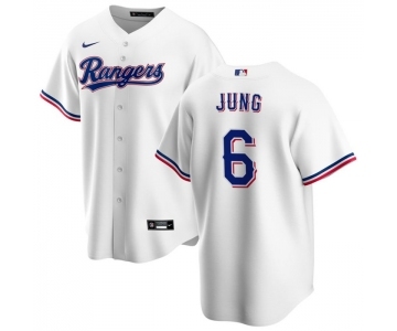 Men's Texas Rangers #6 Josh Jung White Cool Base Stitched Baseball Jersey