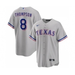 Men's Texas Rangers #8 Bubba Thompson Gray Cool Base Stitched Baseball Jersey