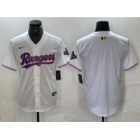 Men's Texas Rangers Bank White 2023 World Series Champions Cool Base Jersey