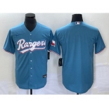 Men's Texas Rangers Blank Light Blue Stitched Cool Base Nike Jersey