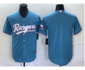 Men's Texas Rangers Blank Light Blue Stitched Cool Base Nike Jersey