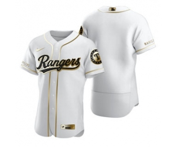 Men's Texas Rangers Blank White 2020 Authentic Golden Edition Baseball Jersey