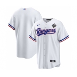 Men's Texas Rangers Blank White 2023 World Series Stitched Baseball Jersey