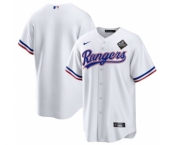 Men's Texas Rangers Blank White 2023 World Series Stitched Baseball Jersey