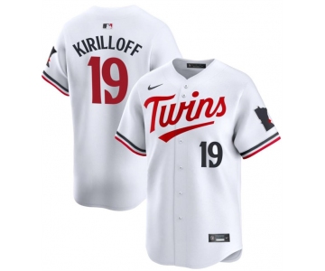 Men's Minnesota Twins #19 Alex Kirilloff White 2024 Home Limited Stitched Baseball Jersey