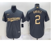 Men's Minnesota Twins #2 Luis Arraez Charcoal 2022 All-Star Cool Base Stitched Baseball Jersey