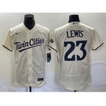 Men's Minnesota Twins #23 Royce Lewis Cream Flex Base Stitched Baseball Jersey