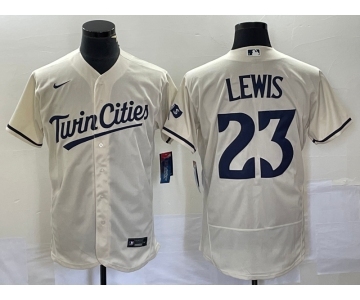 Men's Minnesota Twins #23 Royce Lewis Cream Flex Base Stitched Baseball Jersey