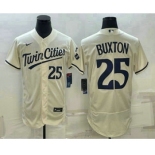 Men's Minnesota Twins #25 Byron Buxton 2023 Cream Flex Base Stitched Jersey