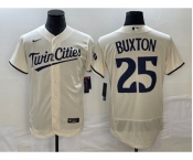 Men's Minnesota Twins #25 Byron Buxton 2023 Cream Flex Base Stitched Jersey