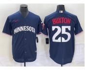 Men's Minnesota Twins #25 Byron Buxton 2023 Navy Blue Cool Base Stitched Jersey