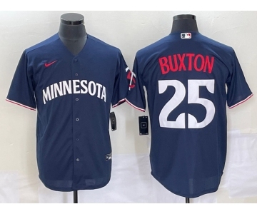 Men's Minnesota Twins #25 Byron Buxton 2023 Navy Blue Cool Base Stitched Jersey