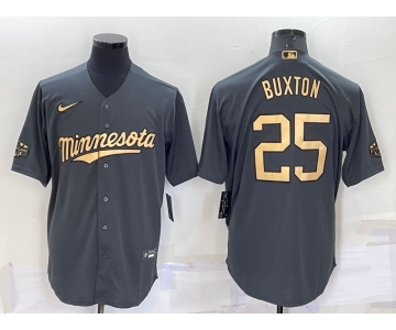 Men's Minnesota Twins #25 Byron Buxton Grey 2022 All Star Stitched Cool Base Nike Jersey