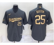 Men's Minnesota Twins #25 Byron Buxton Number Grey 2022 All Star Stitched Cool Base Nike Jersey