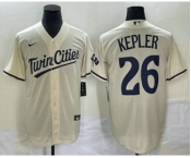 Men's Minnesota Twins #26 Max Kepler Cream 2022 City Connect Cool Base Stitched Jersey